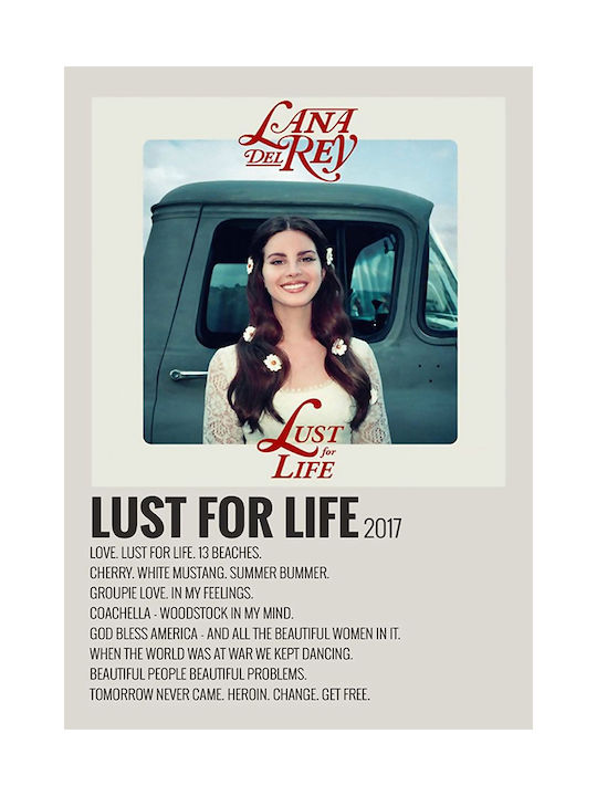 Music Poster Lust Life Lana Del Rey Ms520 30cm X 40cm