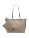 Damen Leder Tote Tasche Grau