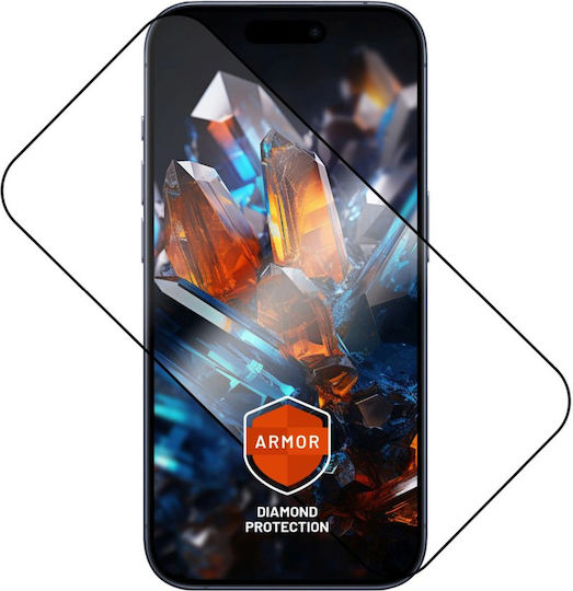 Fixed Tempered Glass Negru (iPhone 17 / 17 Pro / 16 Pro)