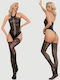 Ολόσωμο Καλσόν Nora 2 Piece Sexy Fishnet Bodystocking Μαύρο