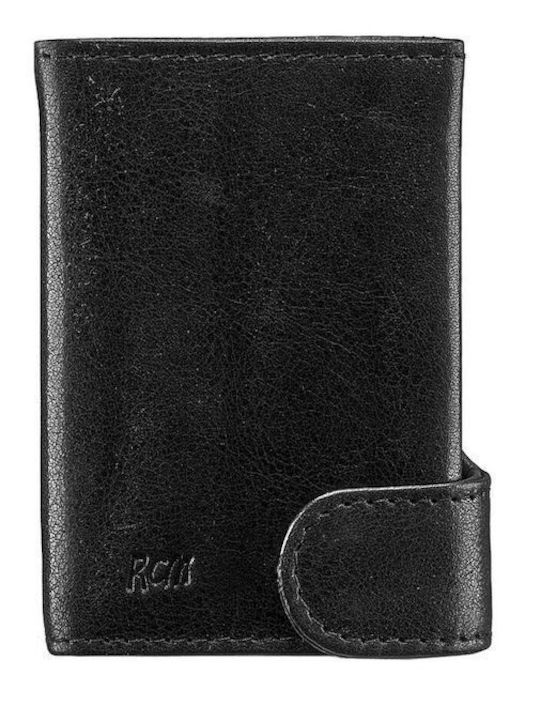 Leather Men's Wallet Travel with RFID Black