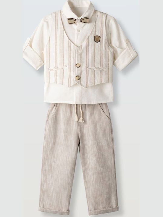 Kinder-Set mit Hose Sommer 3Stück Beige