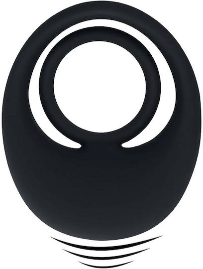 Vibrating Liquid Silicone Cock Ball Ring Black