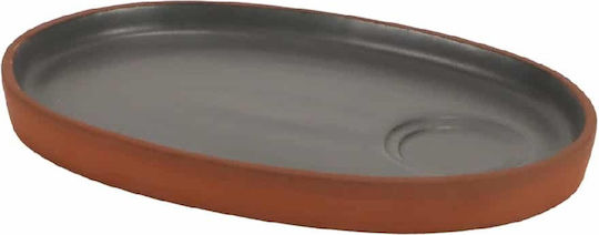 Maria Portugal Serving Platter Oval made of Porcelain Gray 20x13.5cm