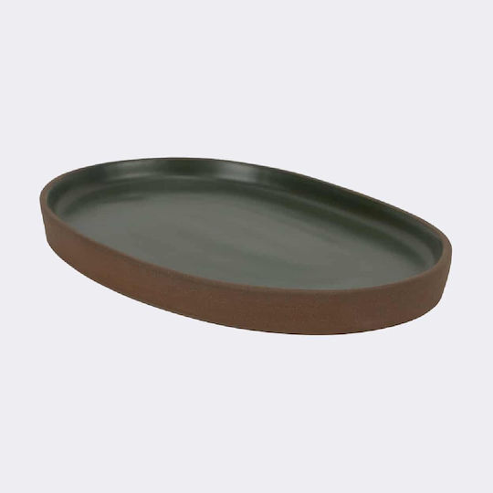 Maria Portugal Serving Platter Oval made of Porcelain Gray 29.5x18.5cm
