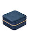 Velvet Blue Travel Jewellery Box 10x10x5cm