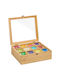 Relaxdays Box for Tea with Lid Wooden Brown 28x11x32cm