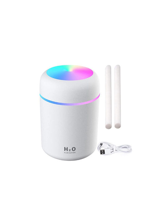 Lumini LED Dispozitiv de aromaterapie Ultrasonic cu temporizator Alb 300ml