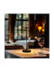 Phos Metal Table Lamp LED with Orange Shade and Base