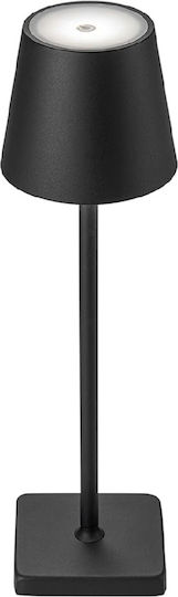 Phos Plastic Table Lamp LED with Black Shade and Base