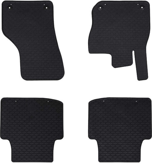 vidaXL Set of Front and Rear Mats 4pcs for Skoda Superb Volkswagen Passat Black