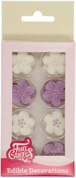 Zahăr Decorative Flori Albe-Mov 25mm X24