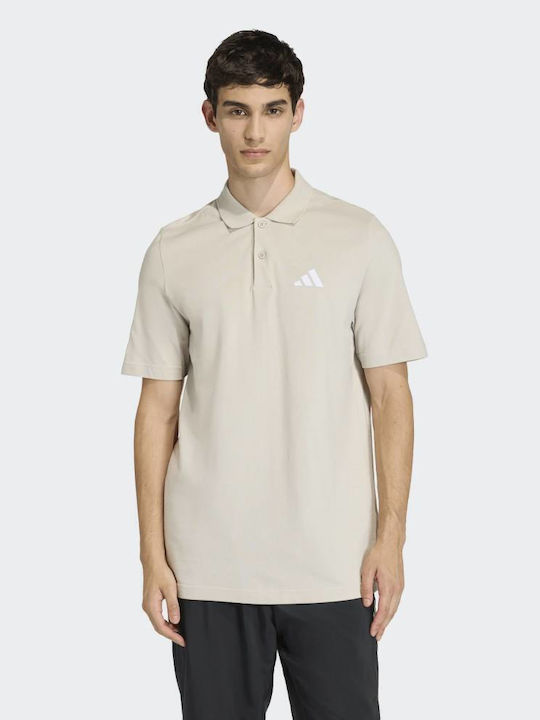 adidas Polo Short Sleeve Beige Men's Blouse