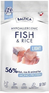 Baltica 3kg Trockenfutter Diät für sterilisierte Hunde mittlerer Rassen mit Fisch und Reis