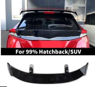 Car Rear Spoiler Roof Black Glossy Plastic Universal