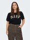 Γυναικείο T-shirt black/kiss
