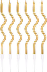 Κεράκια Χρυσά Curl 12,5εκ – 6 Τεμάχια