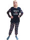 SNC Homewear Winter Women's Pyjama Set Dark Blue