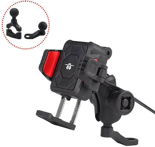 Motorrad Handyhalterung 2 Klemmhalterungen Anti-Vibration 15w Kabelloses Laden Typ-c Anschluss