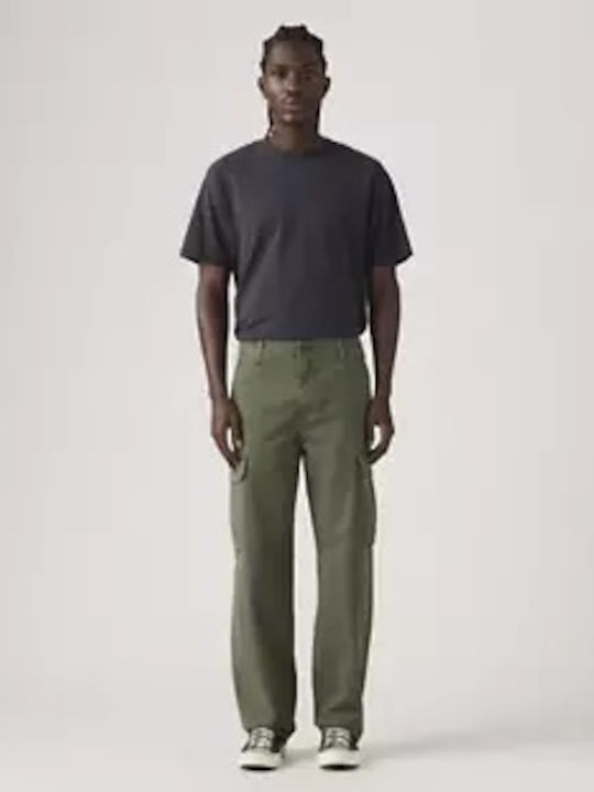 Trousers Cargo Elastic in Tapered Line Green