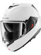 Shark OXO Evo-ES Pearly White Motorcycle Helmet Flip-Up ECE 22.06 with Sunvisor