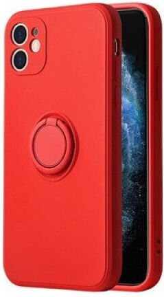 Vennus Husă Silicon cu Inel Xiaomi Mi 11 Lite 4G/5G Roșie