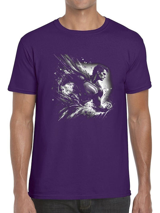 T-shirt Superman Dynamisch Monochrom Pop Culture Lila