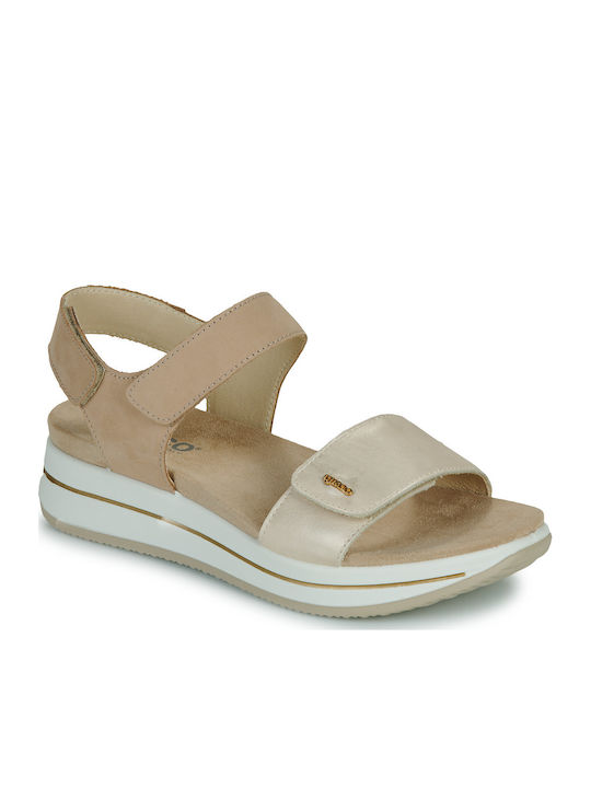 Damenplattformen Beige