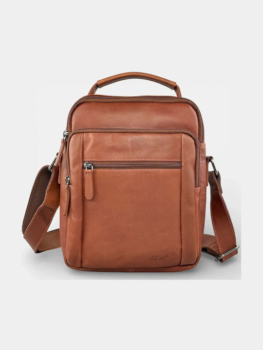 RCM Leather Men's Briefcase Tabac Brown