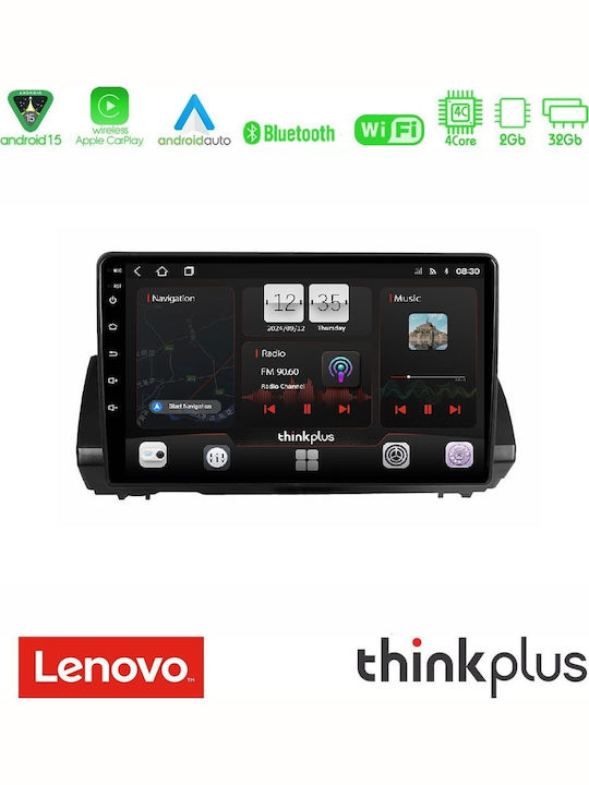 Lenovo Car Audio System for Renault Logan Dacia Sandero Logan Jogger 2022 Bluetooth USB AUX WiFi GPS Apple CarPlay Android Auto with 9 Inch Touch Screen