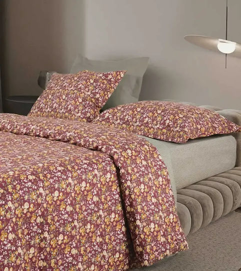 Das Home Sheet Sets King Size 260x280cm. Happy Bordeaux, Green 4pcs