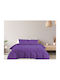 Duvet Cover Set Cotton Queen with 2 Pillowcases 220x240 Purple