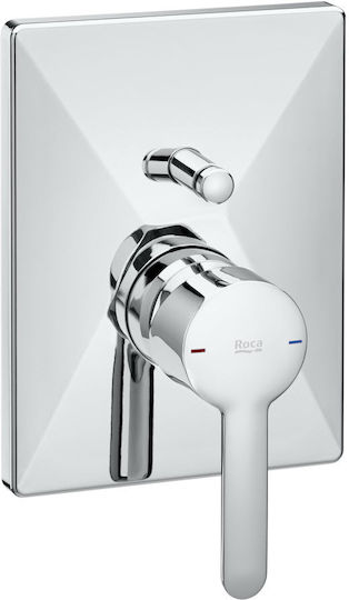 Roca Built-in Faucet Mixer for Shower 2 Exits Silver