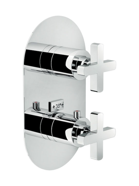 Nobili Built-in Mixer & Supply Set for Shower Silver