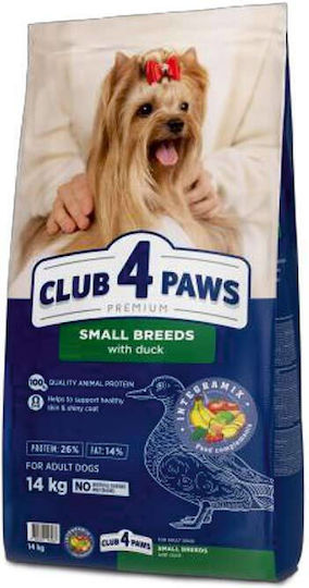 Club 4 Paws 14kg Trockenfutter für erwachsene Hunde kleiner Rassen mit Ente und Huhn