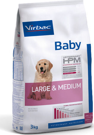 Virbac 3kg Ξηρά Τροφή για Κουτάβια Μεσαίων & Μεγαλόσωμων Φυλών με Χοιρινό, Κοτόπουλο, Ρύζι, Πουλερικά, Βοδινό, Κρέας, Ψάρια και Πατάτες