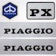 Piaggio Motorrad-Aufkleber-Set 12 X 10 cm