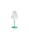 Domumart Set de pahare pentru Vin Alb din Cristal în Culoarea Verde Cu picior 350ml 6buc