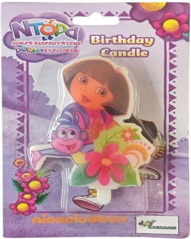"dora Explorer" Anniversary Candle Kardasis