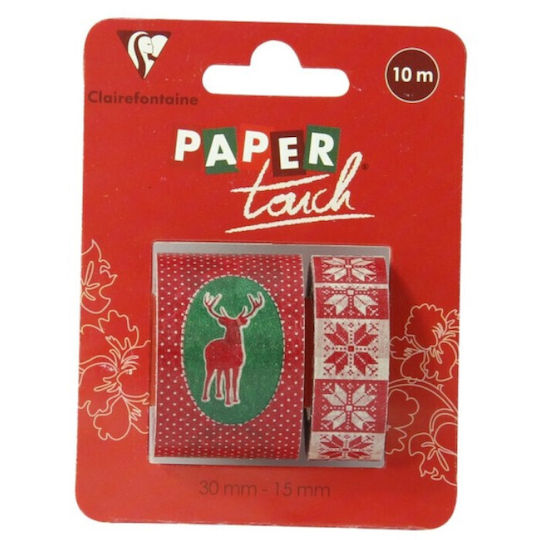 Διακοσμητική Αυτοκόλλητη Ταινία Clairefontaine 30mm-15mm X10m Christmas Tape