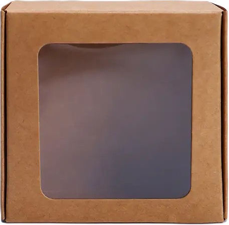 Lid Window Paper Box for Gift Brown 6x3x6cm. 5pcs