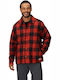 Langärmeliges Flanell Overshirt Rot