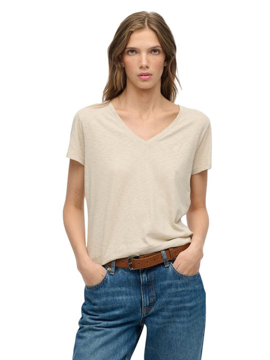 Superdry Studios Slub Emb Vee Γυναικείο T-shirt...