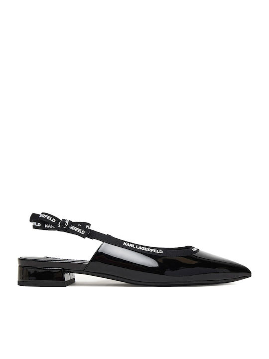 Karl Lagerfeld Patent Leather Slingback Ballerinas Kerrie Black