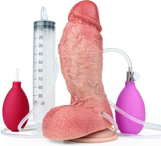Kinksters Dildo Realistic Gonflabil cu Ejaculare Flesh 19.5cm