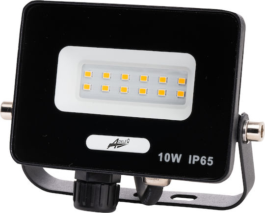 Adeleq Στεγανός Προβολέας LED 10W Ψυχρό Λευκό 6200K με Αισθητήρα Κίνησης IP65