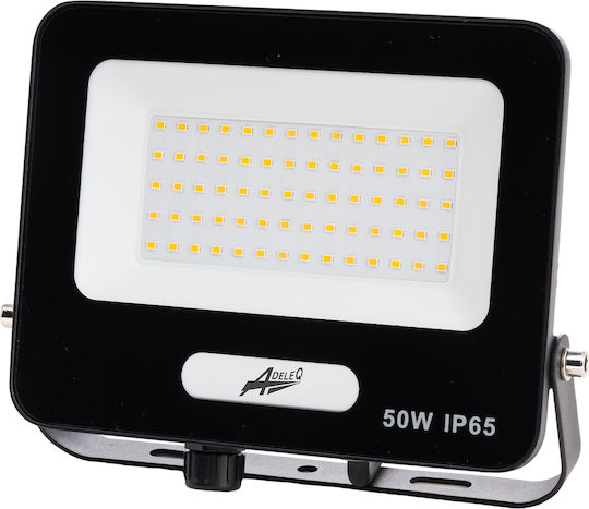 Adeleq Στεγανός Προβολέας LED 50W Ψυχρό Λευκό 6200K με Αισθητήρα Κίνησης IP65