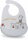 Gamberritos Kids Waterproof Bib Silicone with Button & Pocket White for 4 m+