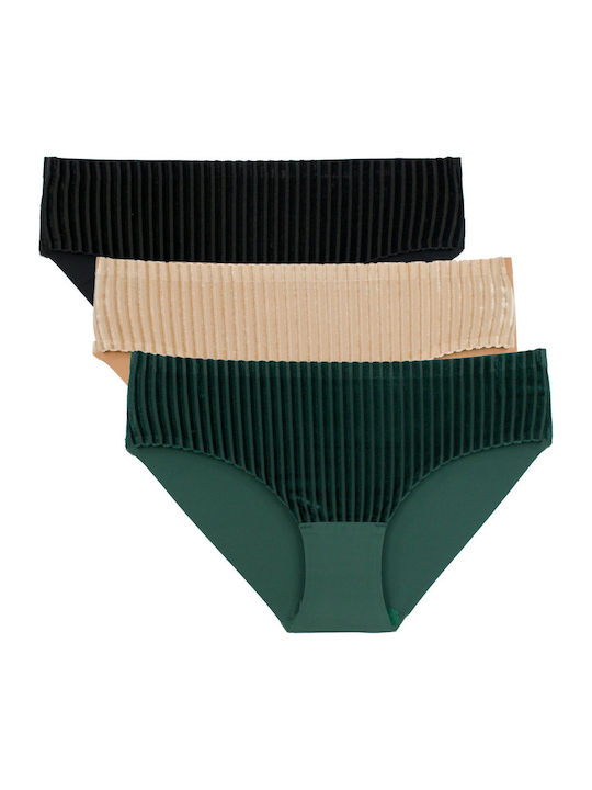 Γυναικεία Slip 3Pack χωρίς Ραφές Multicolour