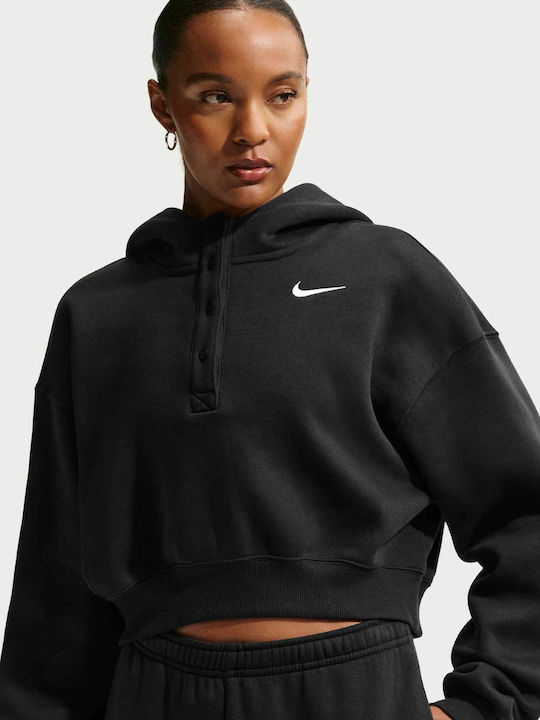 Nike Γυναικείο Φούτερ με Κουκούλα Black